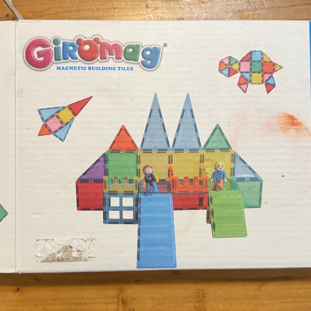 Giromag Magnetic Building Tiles - colorful, plastic geometric tiles 27 Piece Set